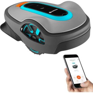 Gardena 15101-20 SILENO Life Automatic Robotic Lawn Mower, with Bluetooth app and Boundary Wire, one of The quietest in its Class, for lawns up to 8100 Sq Ft, Made in Europe, Grey